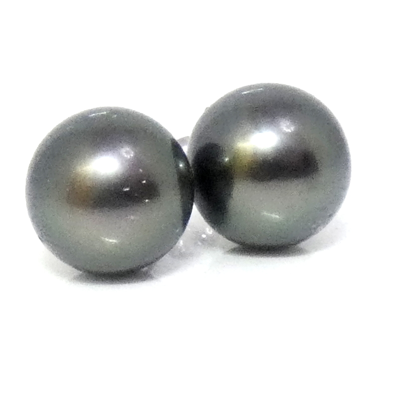 Green Tahitian Pearl Earrings